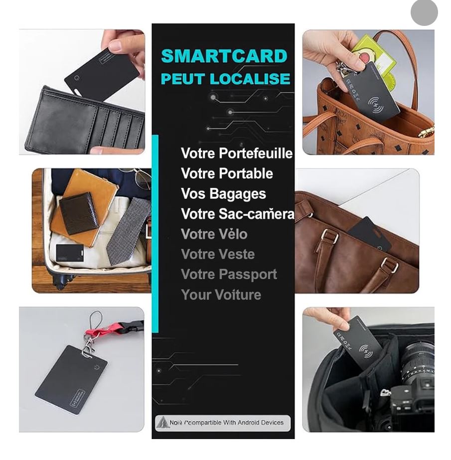 Smart Track Card - Le traceur GPS ultrafin ( Dispositif de suivi en temps réel, Anti Perte )