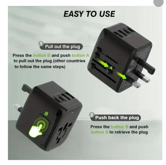 Adaptateur de Voyage Universel 2025 – USB Type-C PD sn