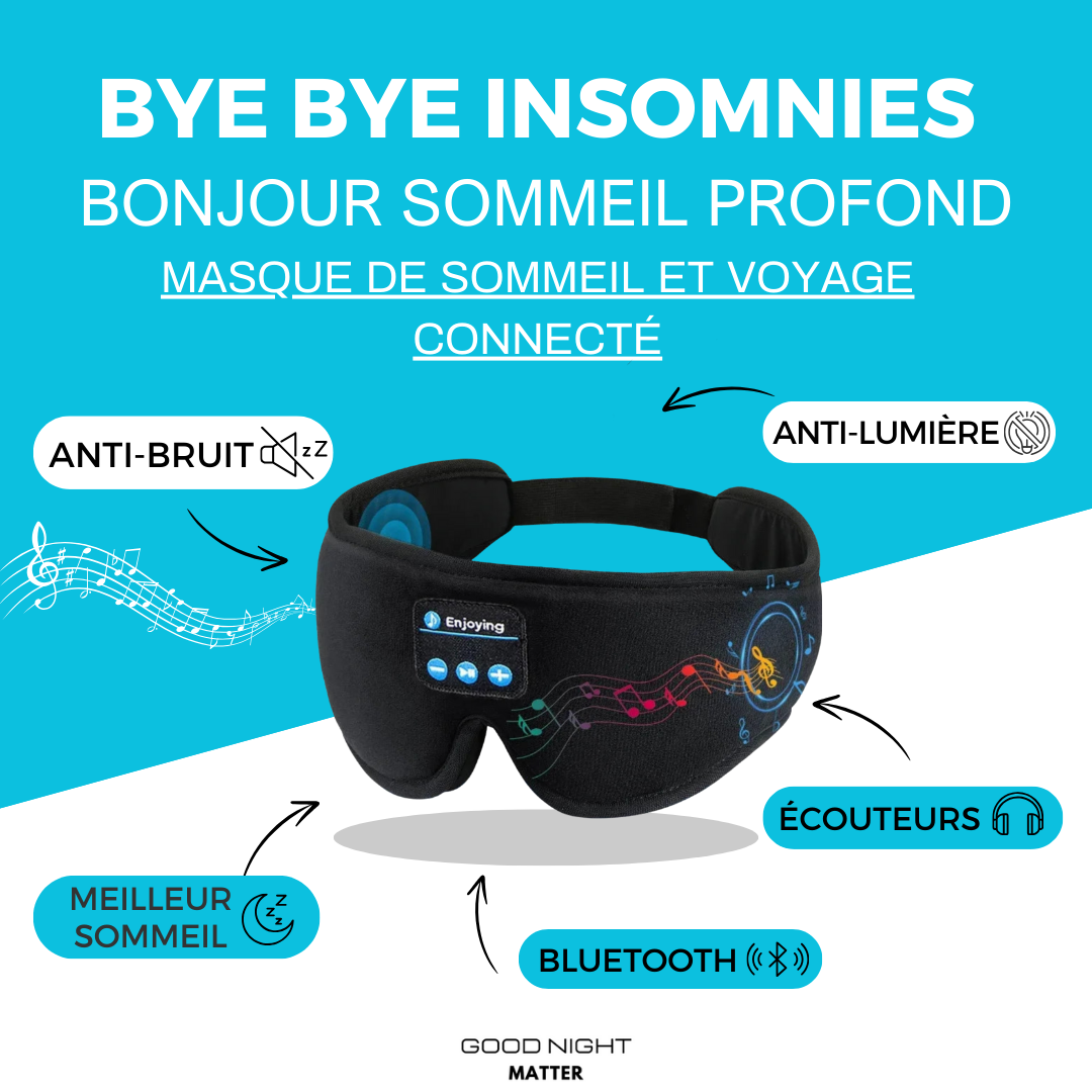 MASQUE DE SOMMEIL ET VOYAGE BLUETOOTH 3D - PURE NIGHT®