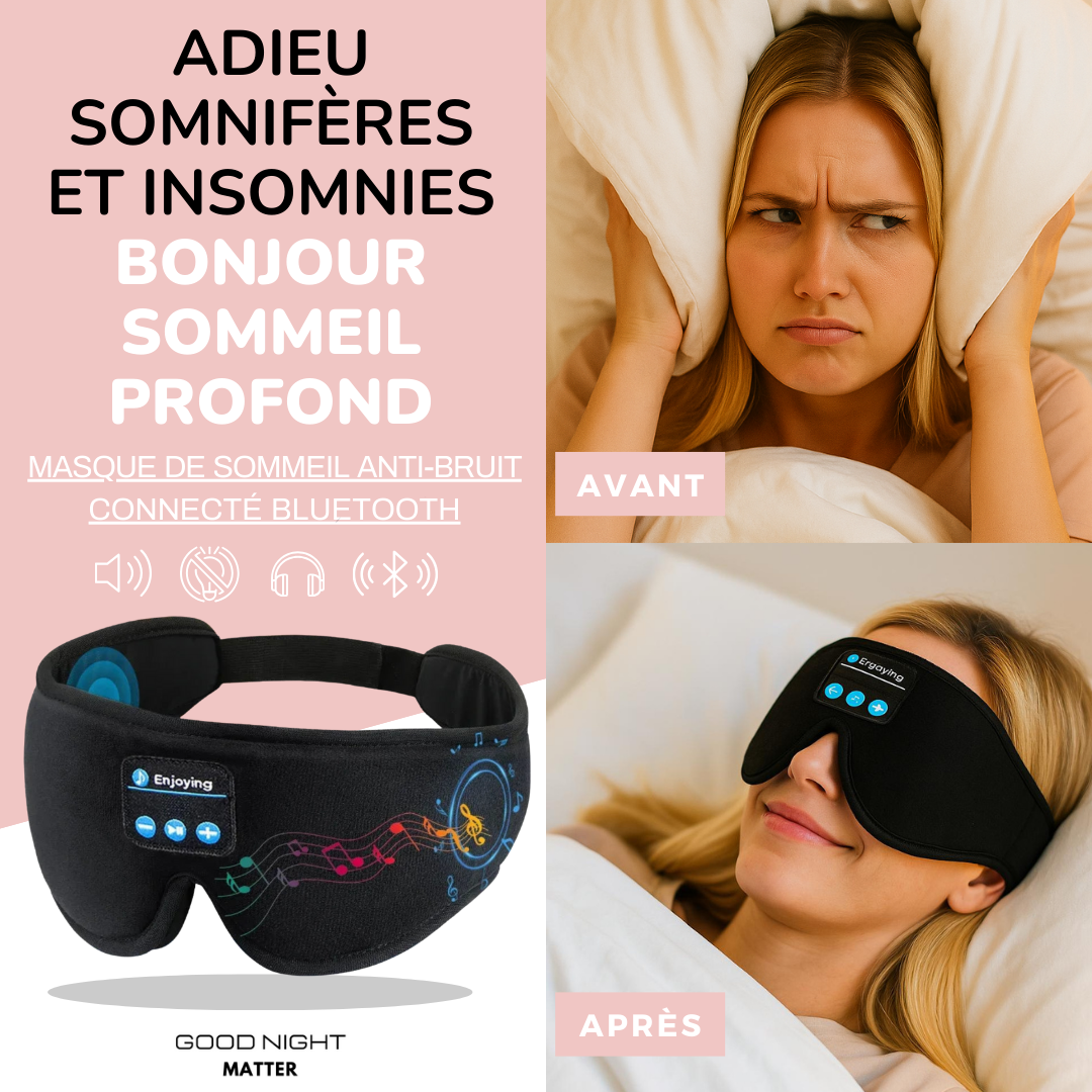 MASQUE DE SOMMEIL ET VOYAGE BLUETOOTH 3D - PURE NIGHT®