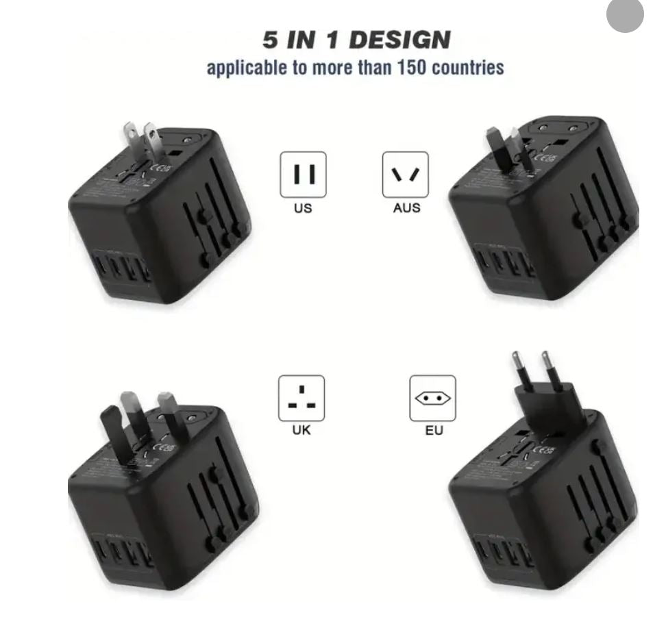 Adaptateur de Voyage Universel 2025 – USB Type-C PD sn