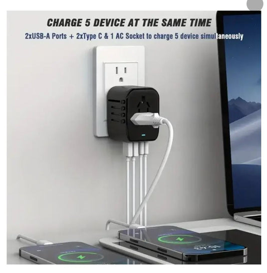 Adaptateur de Voyage Universel 2025 – USB Type-C PD sn