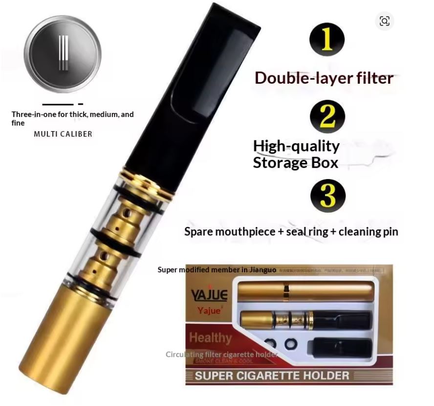 Lot de 5 embouts buccaux réutilisables pour réduire la fumée et la cire de tabac, accessoires pour fumeurs, filtre à cire de tabac, soins bucco-dentaires, pour la purification du tabac et des cigarettes