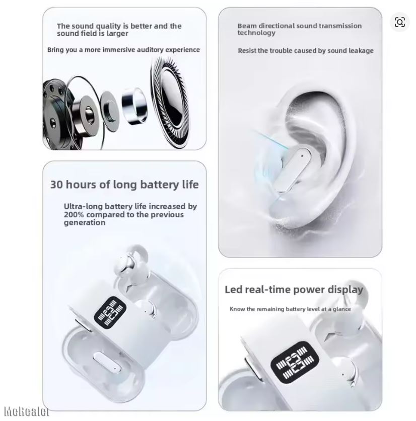 Écouteurs Sans Fil Q16 – Bluetooth 5.4 avec Écran LED