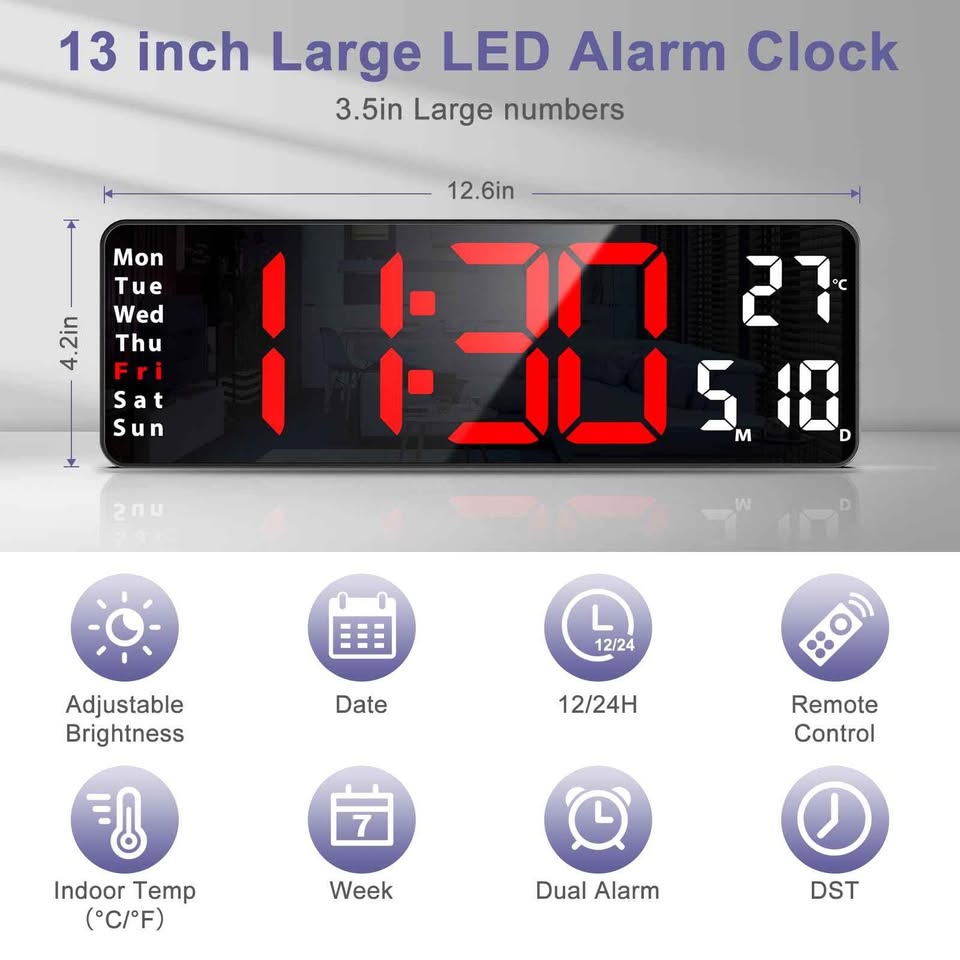 Montre Murale Numérique LED