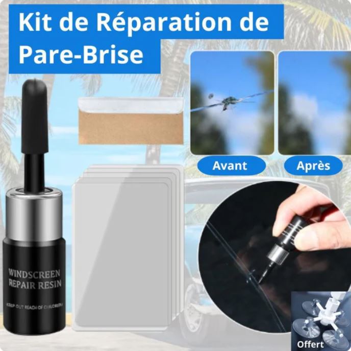Kit de Réparation de Pare-Brise – Résine Anti-Fissure