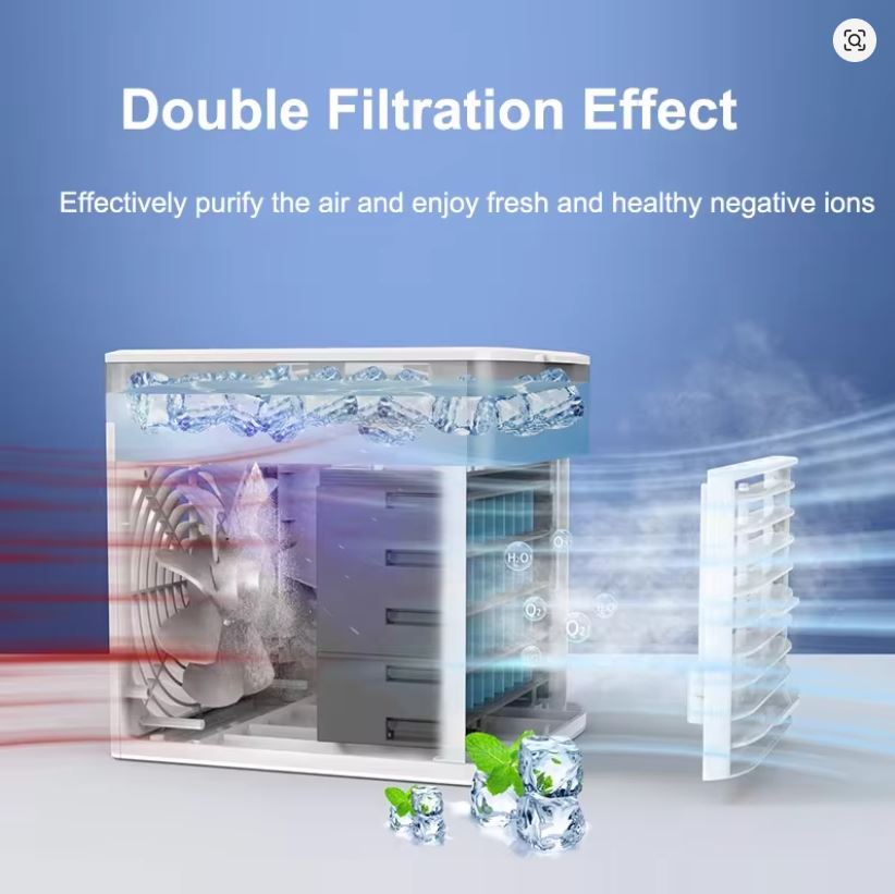 Mini Climatiseur Portable – Refroidit, Humidifie & Purifie l’air