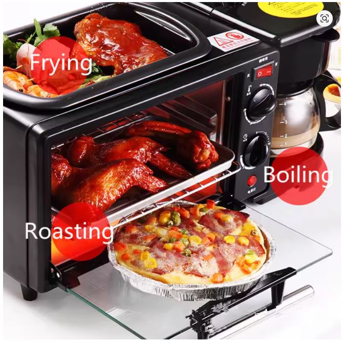 Mini Four 3 en 1 (Four + Plaque de cuisson et Cafetière)