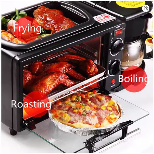 Mini Four 3 en 1 (Four + Plaque de cuisson et Cafetière)