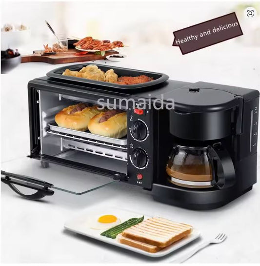 Mini Four 3 en 1 (Four + Plaque de cuisson et Cafetière)