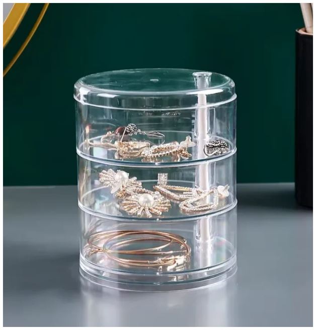 Organisateur de Bijoux à 4 Étagères Rotatives Pratiques