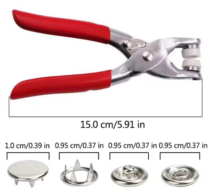 PINCE À ŒILLETS AVEC KIT D’ŒILLETS MÉTALLIQUES