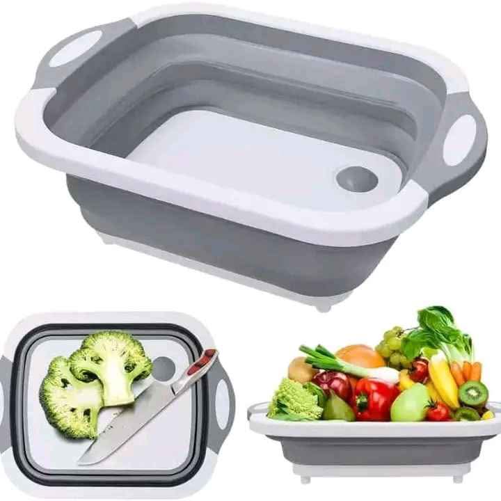 Planche à Découper 3 en 1 Pliable avec Bac Intégré