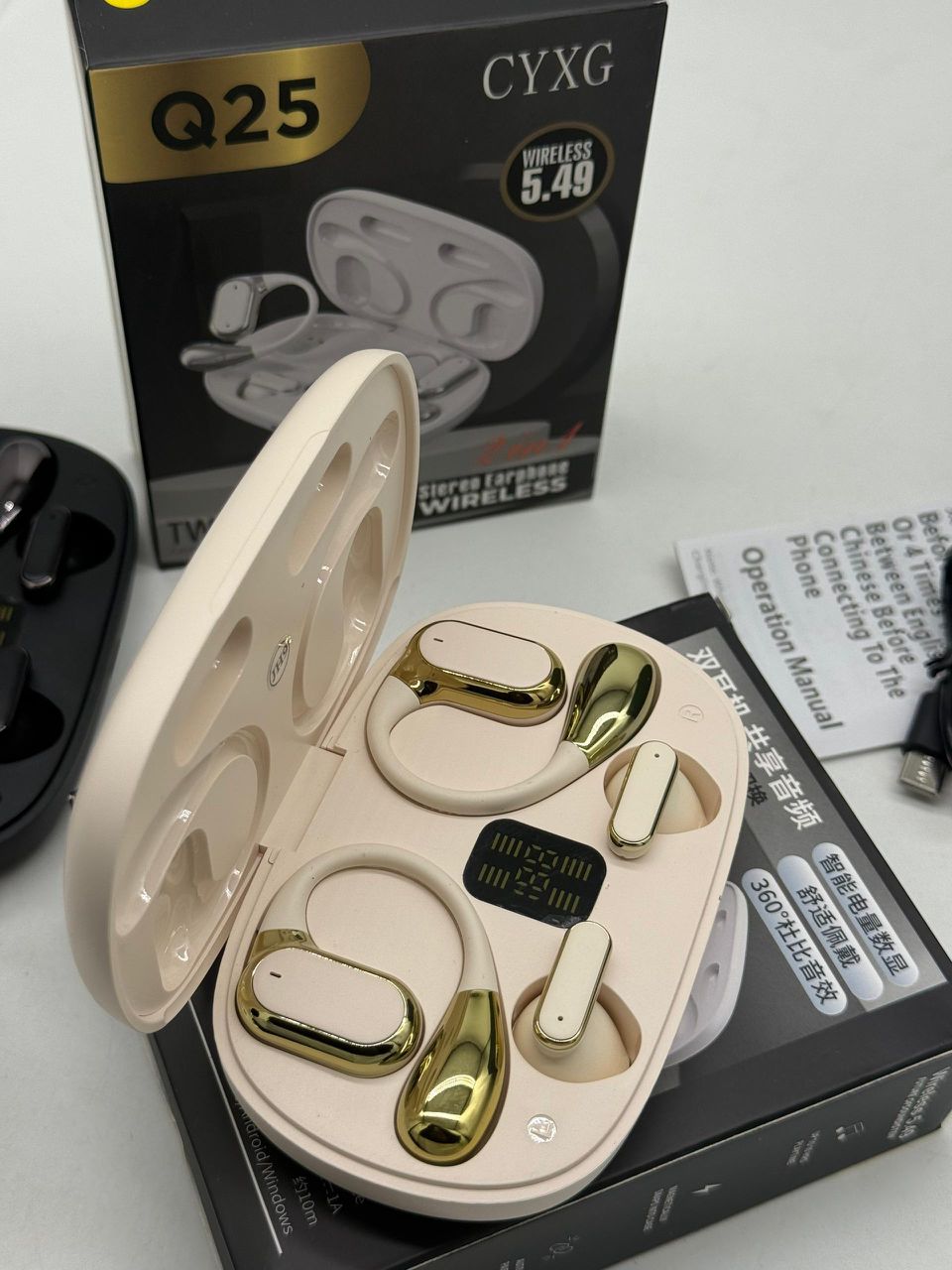 Écouteurs Sans Fil Q25 – Bluetooth 5.49 avec Écran LED