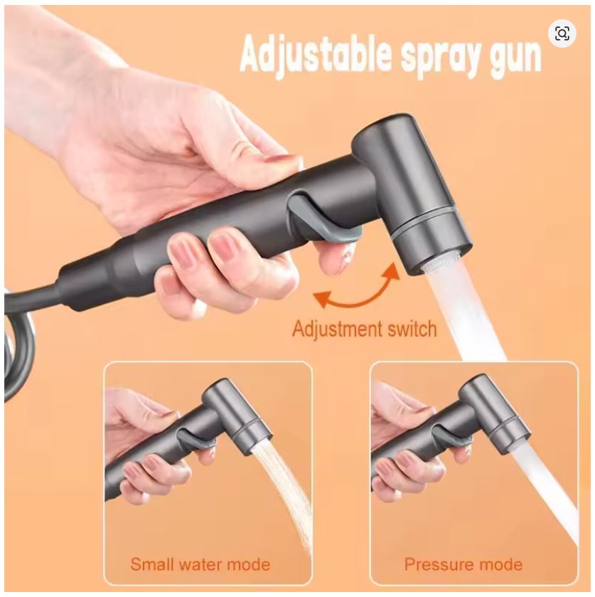Douchette Hygiénique WC 3-en-1 avec Tuyau Spirale – Kit de Nettoyage & Hygiène (Original Haute Qualité)